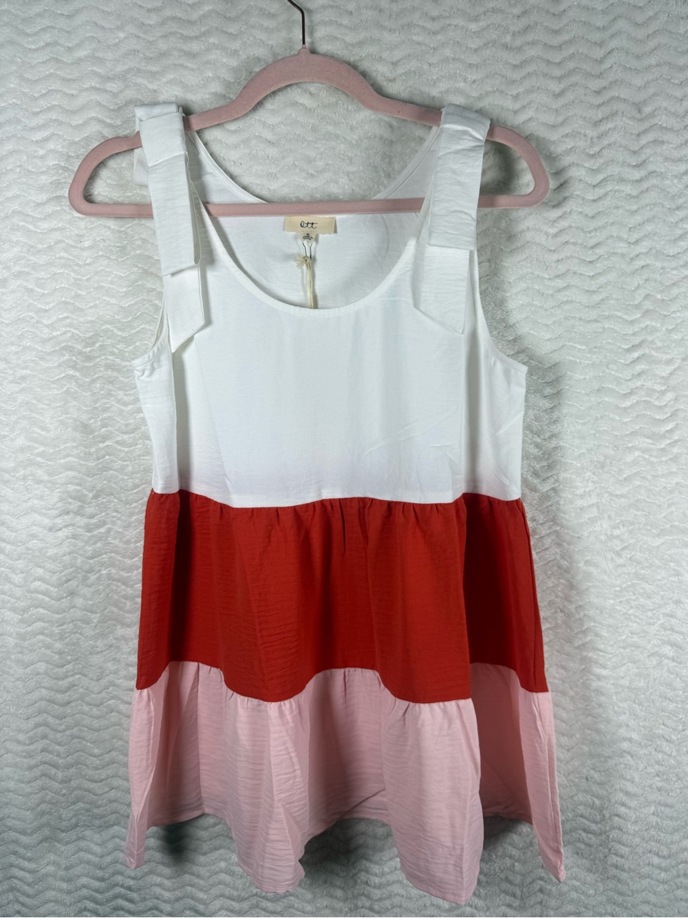 Lime 'N' Chili Color Block Sleeveless Tie Shoulder Babydoll Top so so cute